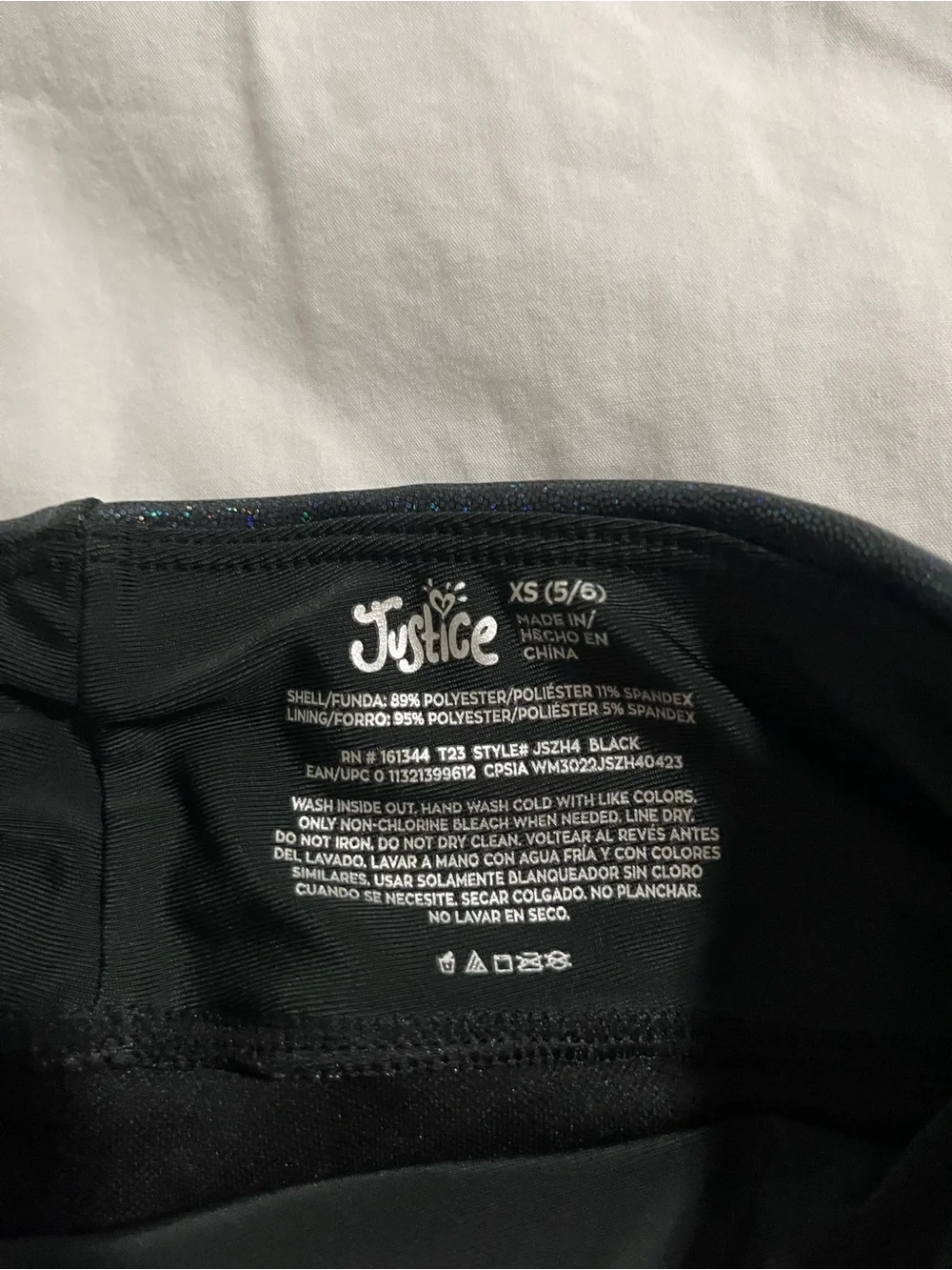 Justice gymnastics shorts size 5/6